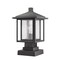 Z-Lite Aspen 1 Light Outdoor Pier Mounted Fixture, Oil Rubbed Bronze And Clear Seedy 554PHMS-SQPM-ORB - alternate 2